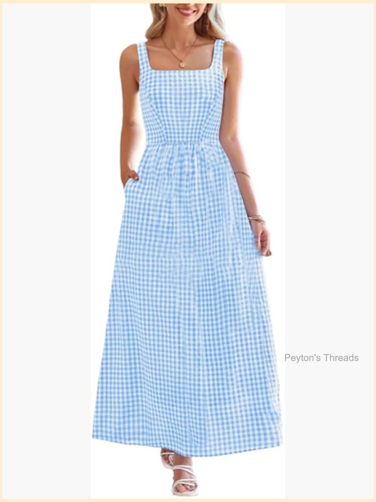 Spaghetti Strap Smocked Back Maxi Beach Dress With Pockets